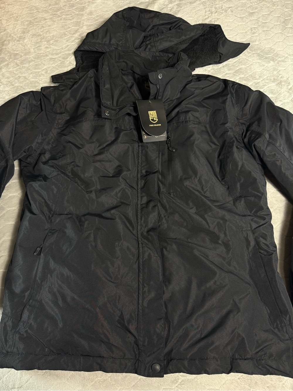 NWT Free Soldier Women's Waterproof Ski Jacket Black 2XL Fleece Lined‎